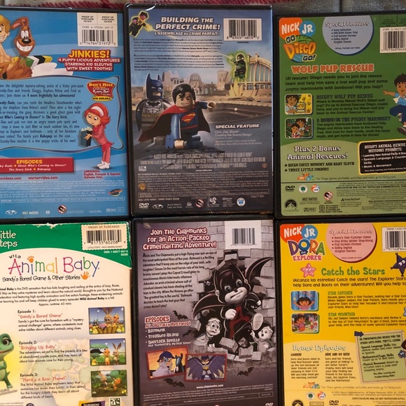 DVD’s - Lot of 6 DVD’s - Batman, Scooby Doo, Dora, Diego, ect. - Picture 2 of 2